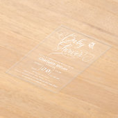 Butterfly Modern Minimal Baby Shower アクリル招待状 (レイダウン)