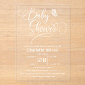 Butterfly Modern Minimal Baby Shower アクリル招待状 (正面)
