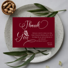 Butterfly Modern Minimal Baby Shower サンキューカード