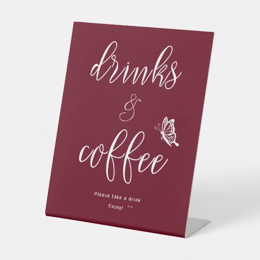 Butterfly Modern Minimal Baby Shower Drinks 台座サイン (正面)