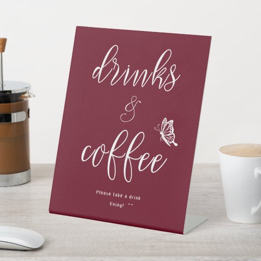 Butterfly Modern Minimal Baby Shower Drinks 台座サイン (インサイチュ)