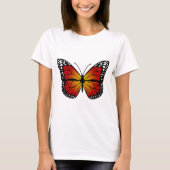 Butterfly Monarch Abstract Artistic Line Art Tシャツ (正面)