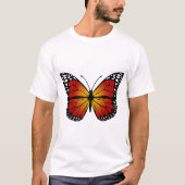 Butterfly Monarch Abstract Artistic Line Art Tシャツ (正面)