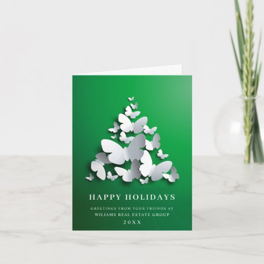  Butterfly Monarch Christmas Corporate Greeting シーズンカード (正面)