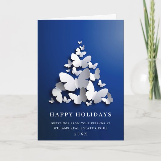 Butterfly Monarch Christmas Corporate Greeting シーズンカード (正面)