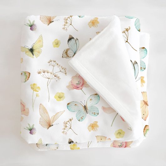 Butterfly Monogram Fleece Blanket フリースブランケット
