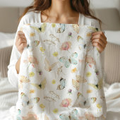 Butterfly Monogram Fleece Blanket フリースブランケット