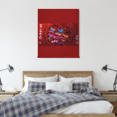 Butterfly Moon Drawstring Backpack キャンバスプリント (インサイチュ (寝室))