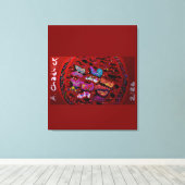 Butterfly Moon Drawstring Backpack キャンバスプリント (インサイチュ (ウッドフロア))