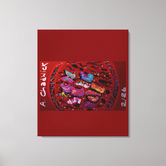 Butterfly Moon Drawstring Backpack キャンバスプリント (正面)