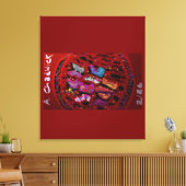 Butterfly Moon Drawstring Backpack キャンバスプリント (インサイチュ (リビング))