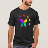 Butterfly Moon Phases Rainbow Meditation Peace Lov Tシャツ (正面)