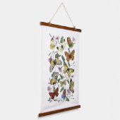 Butterfly & Moth Vintage Print, Paul Gervais 1842 吊り下げ型タペストリー (傾斜あり)