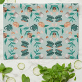 Butterfly motifs on a light background キッチンタオル (折り畳み)