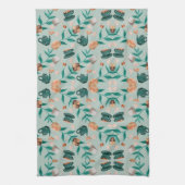 Butterfly motifs on a light background キッチンタオル (縦)