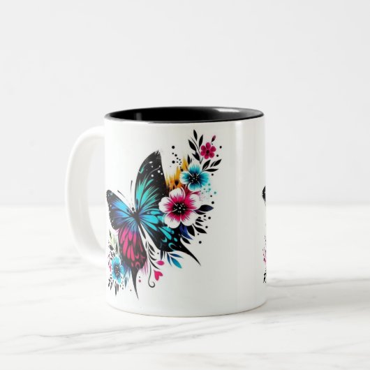 Butterfly mug ツートーンマグカップ (正面左)