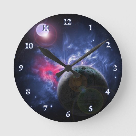 Butterfly Nebula Numbered Acrylic Wall Clock ラウンド壁時計 (正面)