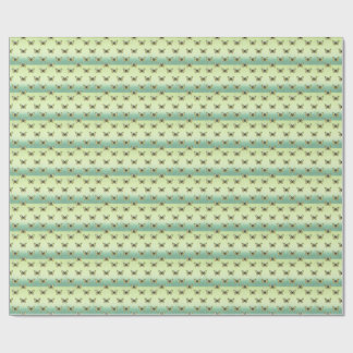 Butterfly Ombre Animal Nature Green Yellow  ラッピングペーパー