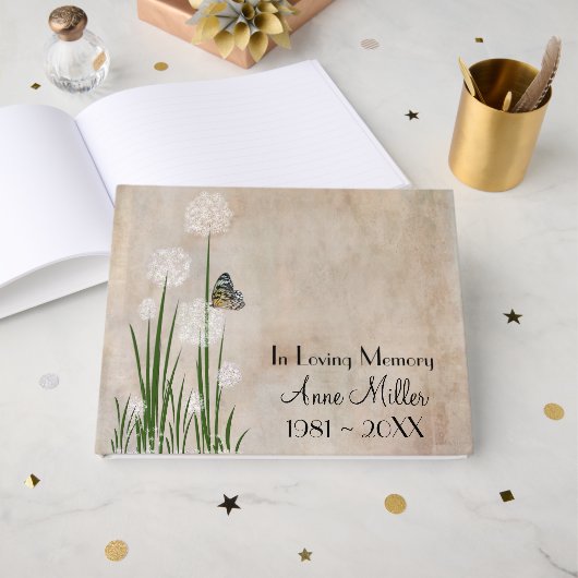 Butterfly on a Puff Flower Memorial Service ゲストブック (正面見開き)