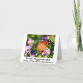 Butterfly on Aster flowersノートカード/グリーティングカード カード (裏面)