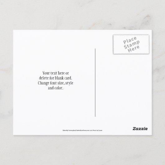 Butterfly On Flower Nature Art Personalized ポストカード (裏面)