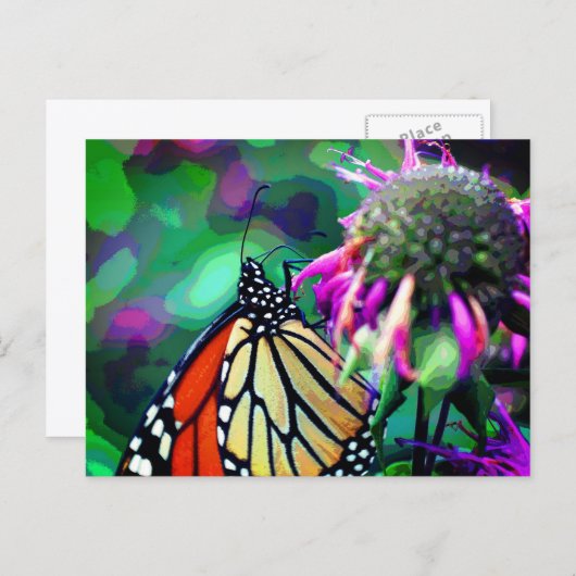 Butterfly On Flower Nature Art Personalized ポストカード (正面/裏面)