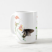 Butterfly on Milkweed開花、White コーヒーマグカップ (正面左)
