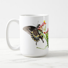Butterfly on Milkweed開花、White コーヒーマグカップ