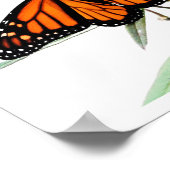 Butterfly on Milkweed, with Verse （ヨハネ8:32） ポスター (角)