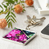 Butterfly on Pink Flower | キーホルダー (側面)