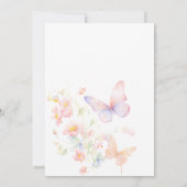 Butterfly on the way Pink Baby Shower 招待状 (裏面)