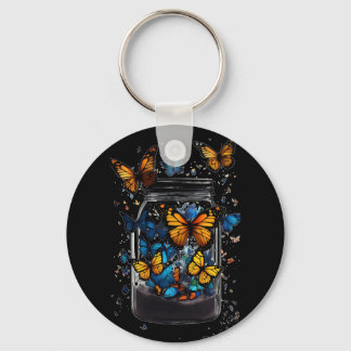 Butterfly out of the bottel  key ring キーホルダー