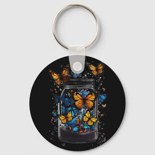 Butterfly out of the bottel  key ring キーホルダー (正面)
