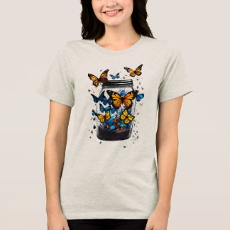 Butterfly out of the bottel women's t-shirt  トライブレンドＴシャツ