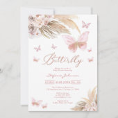 Butterfly Pampass Baby Shower Invitation 招待状 (正面)