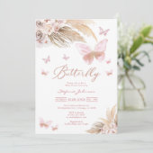 Butterfly Pampass Baby Shower Invitation 招待状 (スタンド正面)