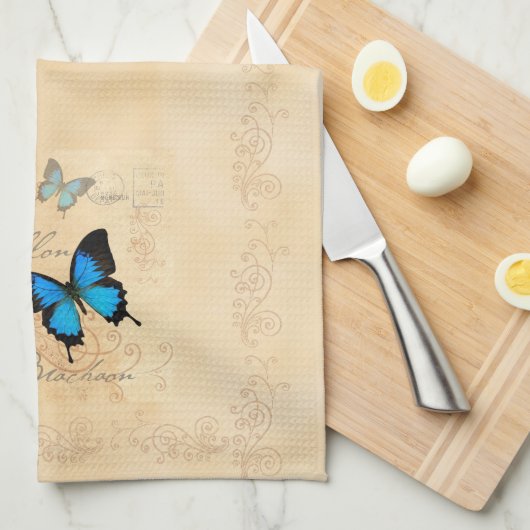 Butterfly Papillon Kitchen Towel - Desert Bloom キッチンタオル (四つ折り)