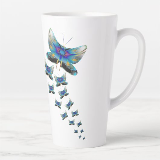 Butterfly Parade Mug – Vivid Flight in Color カフェラテマグ (右)