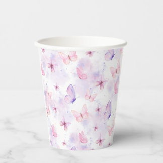 Butterfly Party Paper Cups Purple and Pink 紙コップ