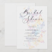 Butterfly Pastel Bridal Shower Invitation 招待状 (正面/裏面)