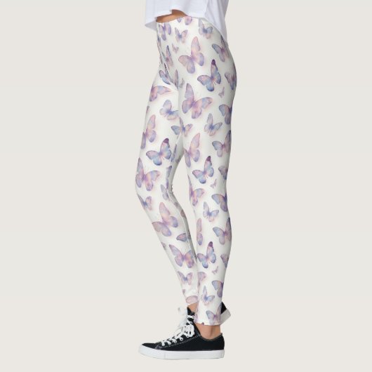 Butterfly Pastel Dreamy Aesthetic Pattern レギンス (左)