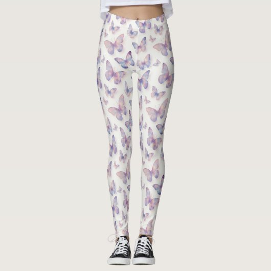 Butterfly Pastel Dreamy Aesthetic Pattern レギンス (正面)