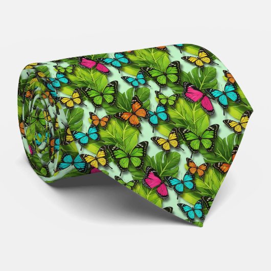 Butterfly Pattern Custom Necktie ネクタイ (ロール)