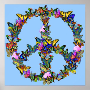 Butterfly Peace Symbol ポスター