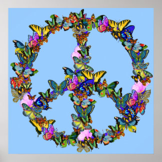 Butterfly Peace Symbol ポスター