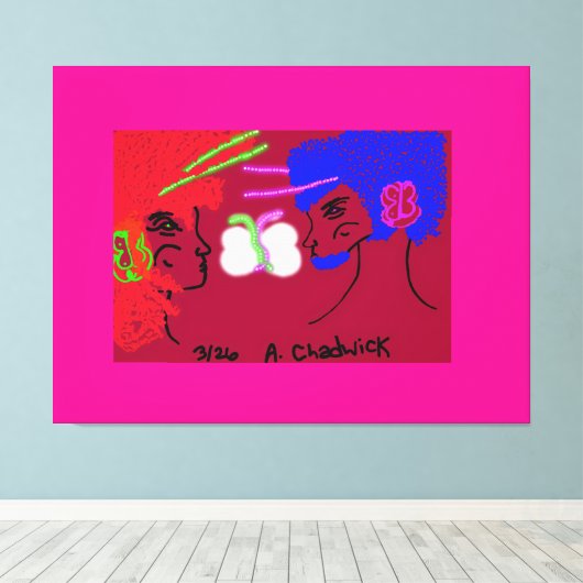 Butterfly People キャンバスプリント (インサイチュ (ウッドフロア))