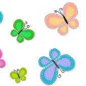 Butterfly Personalized Blue Stripe アクセントクッション