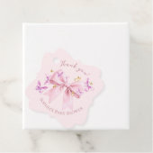 Butterfly Pink Bow Baby Shower  フェイバータグ (インサイチュ)