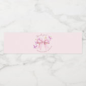 Butterfly Pink Bow Baby Shower ペットボトルラベル (シングルラベル)