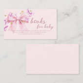 Butterfly Pink Bow Baby Shower Books for baby  エンクロージャーカード (正面/裏面)